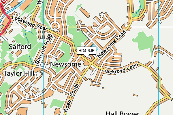 HD4 6JE map - OS VectorMap District (Ordnance Survey) HD4 6JE map - OS VectorMap District (Ordnance Survey)