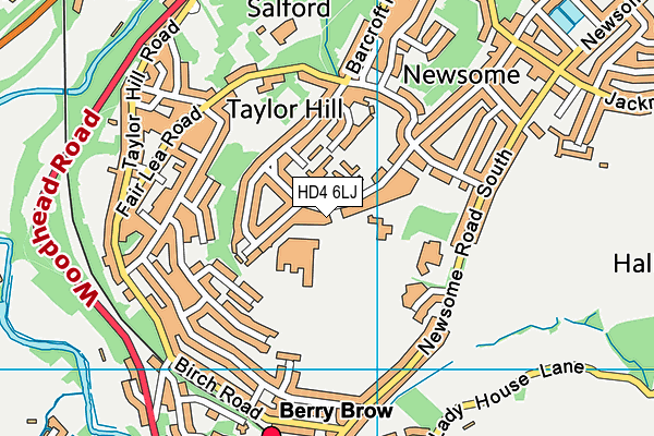 HD4 6LJ map - OS VectorMap District (Ordnance Survey) HD4 6LJ map - OS VectorMap District (Ordnance Survey)