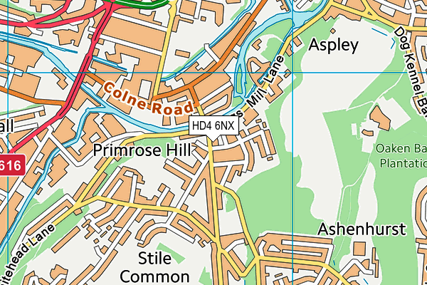 HD4 6NX map - OS VectorMap District (Ordnance Survey) HD4 6NX map - OS VectorMap District (Ordnance Survey)