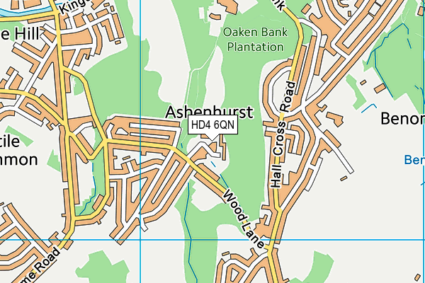 HD4 6QN map - OS VectorMap District (Ordnance Survey) HD4 6QN map - OS VectorMap District (Ordnance Survey)