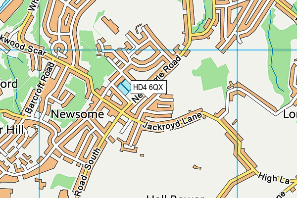 HD4 6QX map - OS VectorMap District (Ordnance Survey) HD4 6QX map - OS VectorMap District (Ordnance Survey)