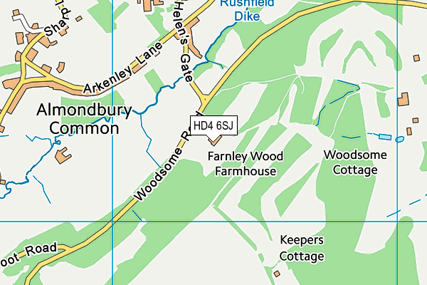 HD4 6SJ map - OS VectorMap District (Ordnance Survey) HD4 6SJ map - OS VectorMap District (Ordnance Survey)