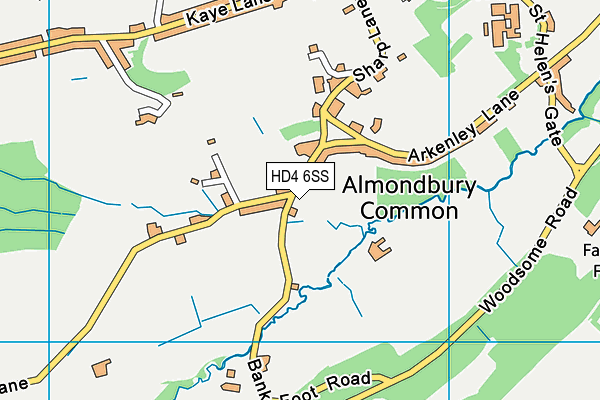 HD4 6SS map - OS VectorMap District (Ordnance Survey) HD4 6SS map - OS VectorMap District (Ordnance Survey)