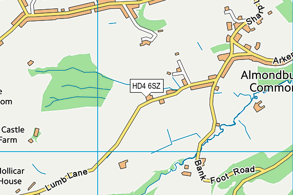 HD4 6SZ map - OS VectorMap District (Ordnance Survey) HD4 6SZ map - OS VectorMap District (Ordnance Survey)