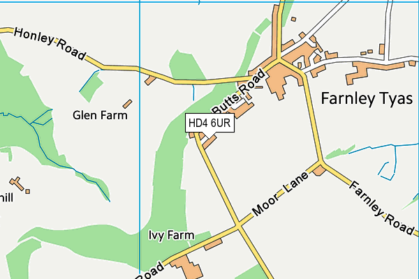 HD4 6UR map - OS VectorMap District (Ordnance Survey) HD4 6UR map - OS VectorMap District (Ordnance Survey)