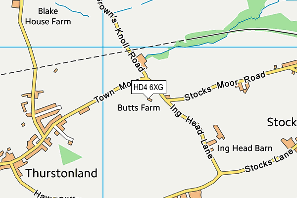 HD4 6XG map - OS VectorMap District (Ordnance Survey) HD4 6XG map - OS VectorMap District (Ordnance Survey)
