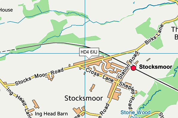 HD4 6XJ map - OS VectorMap District (Ordnance Survey) HD4 6XJ map - OS VectorMap District (Ordnance Survey)