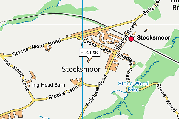 HD4 6XR map - OS VectorMap District (Ordnance Survey) HD4 6XR map - OS VectorMap District (Ordnance Survey)