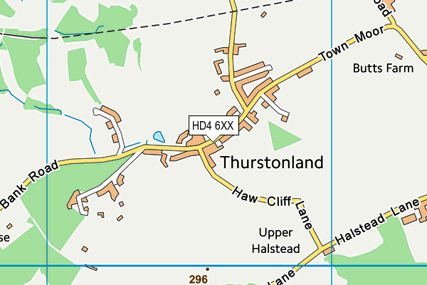 HD4 6XX map - OS VectorMap District (Ordnance Survey) HD4 6XX map - OS VectorMap District (Ordnance Survey)