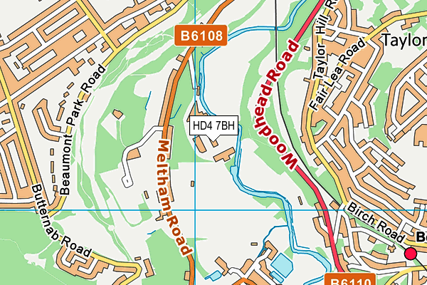HD4 7BH map - OS VectorMap District (Ordnance Survey) HD4 7BH map - OS VectorMap District (Ordnance Survey)