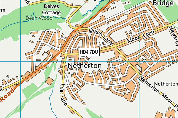HD4 7DU map - OS VectorMap District (Ordnance Survey) HD4 7DU map - OS VectorMap District (Ordnance Survey)
