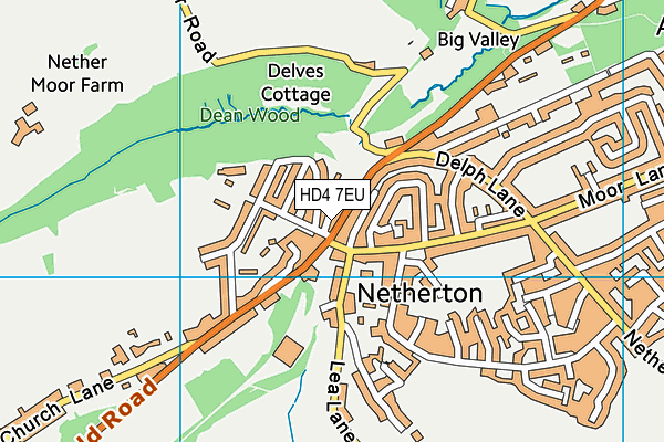 HD4 7EU map - OS VectorMap District (Ordnance Survey) HD4 7EU map - OS VectorMap District (Ordnance Survey)