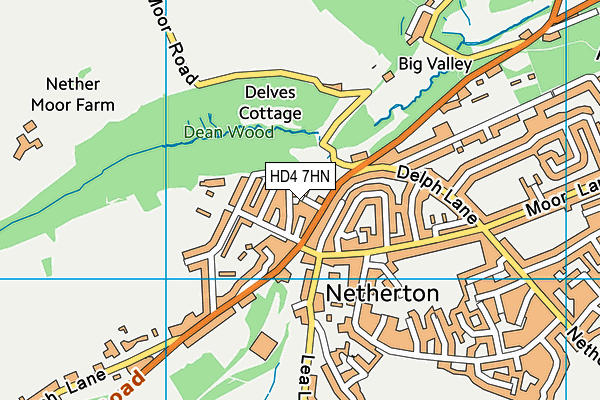 HD4 7HN map - OS VectorMap District (Ordnance Survey) HD4 7HN map - OS VectorMap District (Ordnance Survey)