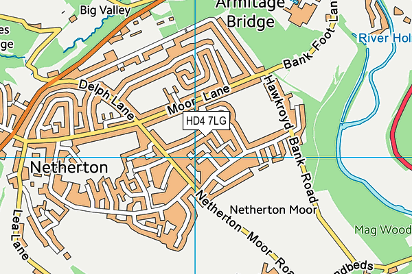 HD4 7LG map - OS VectorMap District (Ordnance Survey) HD4 7LG map - OS VectorMap District (Ordnance Survey)
