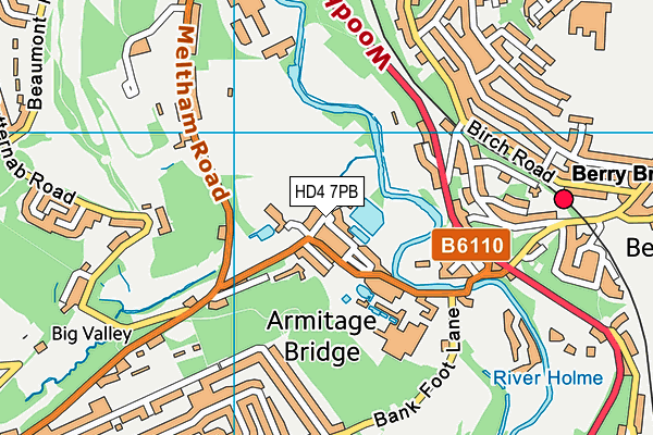 HD4 7PB map - OS VectorMap District (Ordnance Survey) HD4 7PB map - OS VectorMap District (Ordnance Survey)