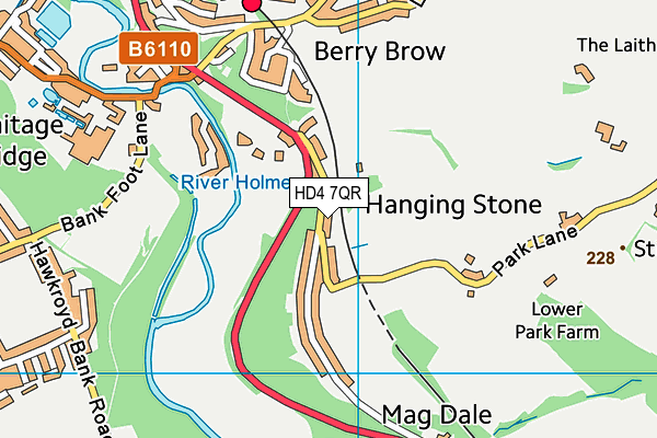 HD4 7QR map - OS VectorMap District (Ordnance Survey) HD4 7QR map - OS VectorMap District (Ordnance Survey)
