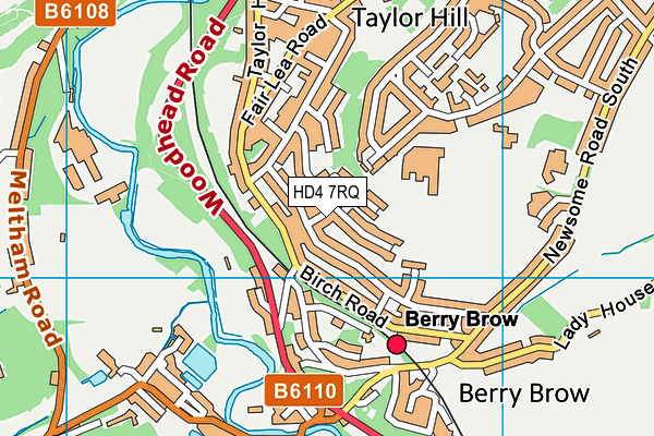 HD4 7RQ map - OS VectorMap District (Ordnance Survey) HD4 7RQ map - OS VectorMap District (Ordnance Survey)