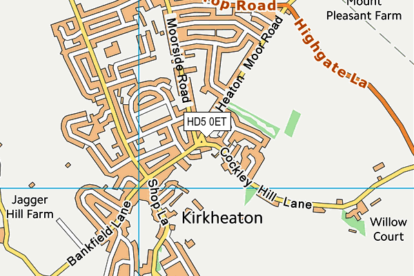 HD5 0ET map - OS VectorMap District (Ordnance Survey) HD5 0ET map - OS VectorMap District (Ordnance Survey)