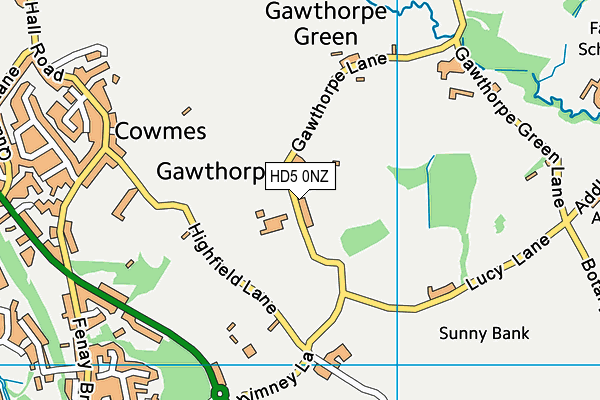 HD5 0NZ map - OS VectorMap District (Ordnance Survey) HD5 0NZ map - OS VectorMap District (Ordnance Survey)
