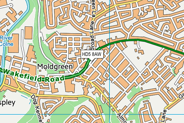 HD5 8AW map - OS VectorMap District (Ordnance Survey) HD5 8AW map - OS VectorMap District (Ordnance Survey)