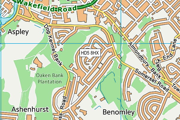 HD5 8HX map - OS VectorMap District (Ordnance Survey) HD5 8HX map - OS VectorMap District (Ordnance Survey)
