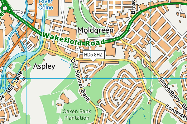 HD5 8HZ map - OS VectorMap District (Ordnance Survey) HD5 8HZ map - OS VectorMap District (Ordnance Survey)