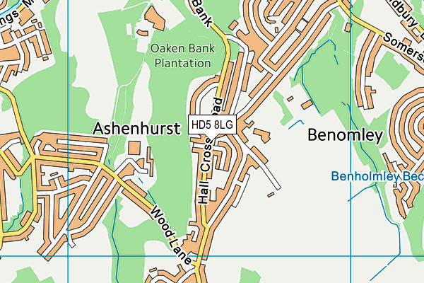 HD5 8LG map - OS VectorMap District (Ordnance Survey) HD5 8LG map - OS VectorMap District (Ordnance Survey)