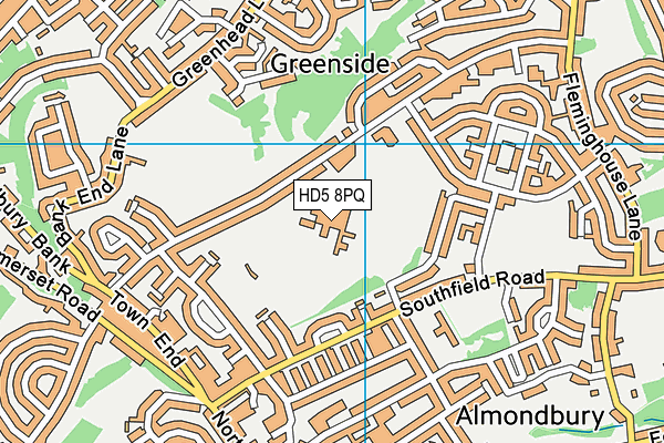 HD5 8PQ map - OS VectorMap District (Ordnance Survey) HD5 8PQ map - OS VectorMap District (Ordnance Survey)