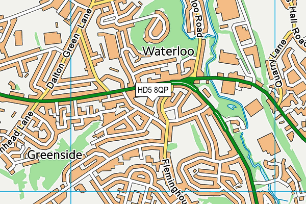 HD5 8QP map - OS VectorMap District (Ordnance Survey)
