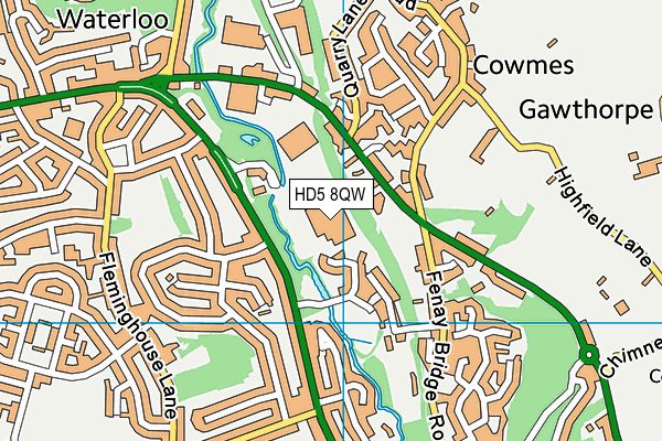 HD5 8QW map - OS VectorMap District (Ordnance Survey) HD5 8QW map - OS VectorMap District (Ordnance Survey)