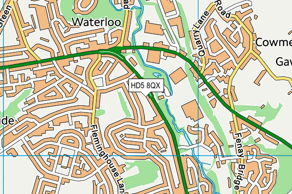 HD5 8QX map - OS VectorMap District (Ordnance Survey) HD5 8QX map - OS VectorMap District (Ordnance Survey)