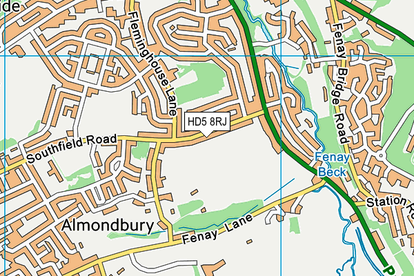HD5 8RJ map - OS VectorMap District (Ordnance Survey)