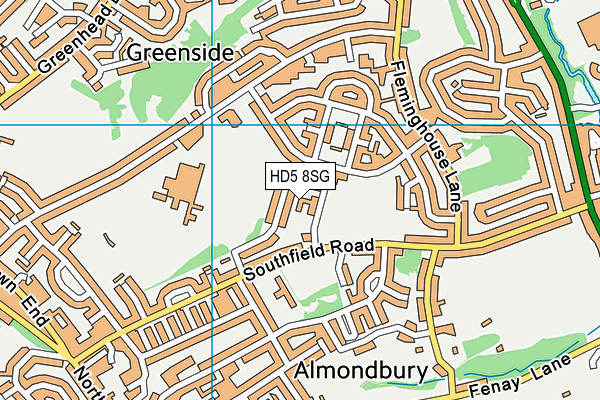 HD5 8SG map - OS VectorMap District (Ordnance Survey) HD5 8SG map - OS VectorMap District (Ordnance Survey)