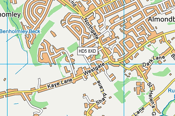 HD5 8XD map - OS VectorMap District (Ordnance Survey) HD5 8XD map - OS VectorMap District (Ordnance Survey)