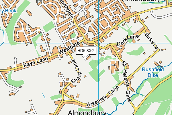 HD5 8XG map - OS VectorMap District (Ordnance Survey) HD5 8XG map - OS VectorMap District (Ordnance Survey)