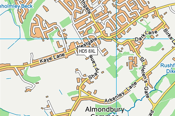 HD5 8XL map - OS VectorMap District (Ordnance Survey) HD5 8XL map - OS VectorMap District (Ordnance Survey)