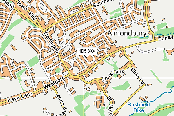 HD5 8XX map - OS VectorMap District (Ordnance Survey) HD5 8XX map - OS VectorMap District (Ordnance Survey)