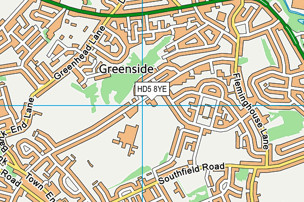 HD5 8YE map - OS VectorMap District (Ordnance Survey) HD5 8YE map - OS VectorMap District (Ordnance Survey)
