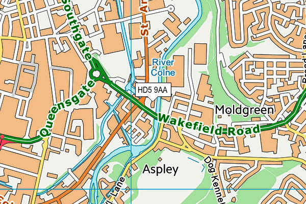 HD5 9AA map - OS VectorMap District (Ordnance Survey)