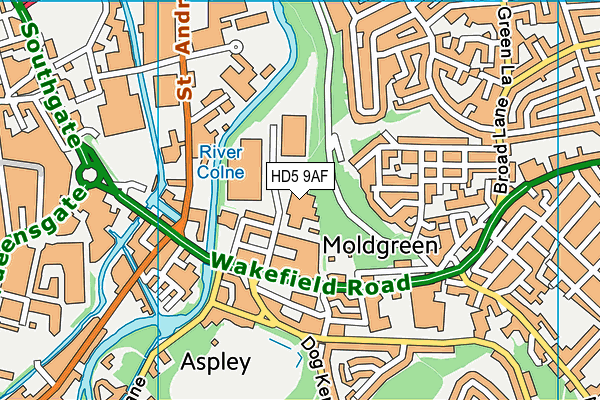 HD5 9AF map - OS VectorMap District (Ordnance Survey)