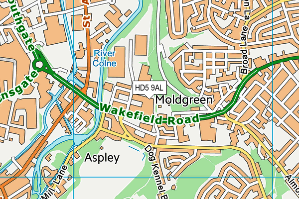 HD5 9AL map - OS VectorMap District (Ordnance Survey)