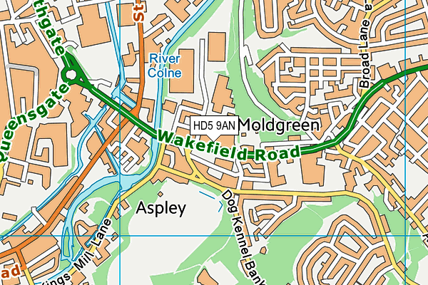 HD5 9AN map - OS VectorMap District (Ordnance Survey)