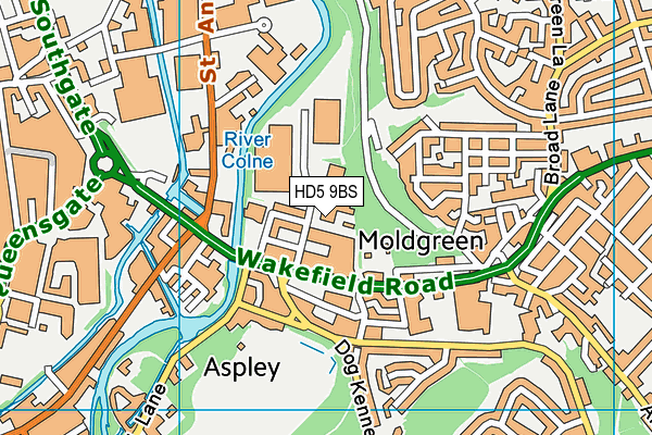 HD5 9BS map - OS VectorMap District (Ordnance Survey)