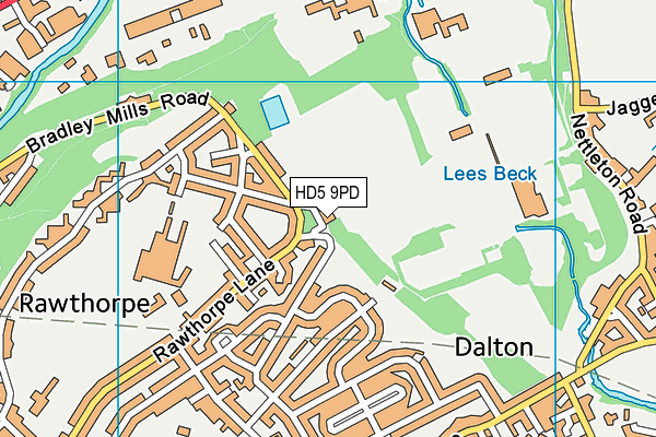 HD5 9PD map - OS VectorMap District (Ordnance Survey)