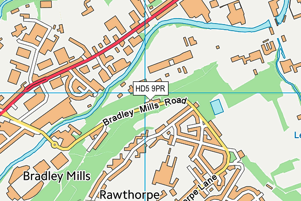 HD5 9PR map - OS VectorMap District (Ordnance Survey)