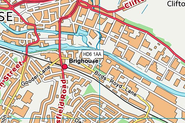 HD6 1AA map - OS VectorMap District (Ordnance Survey) HD6 1AA map - OS VectorMap District (Ordnance Survey)