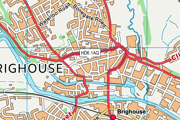 HD6 1AQ map - OS VectorMap District (Ordnance Survey)