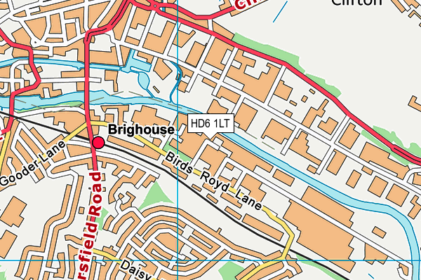 HD6 1LT map - OS VectorMap District (Ordnance Survey)