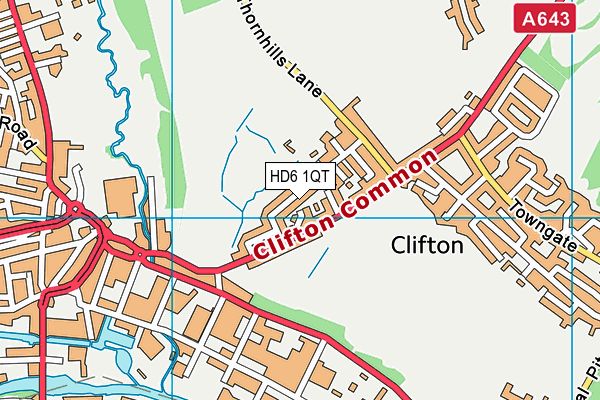 HD6 1QT map - OS VectorMap District (Ordnance Survey) HD6 1QT map - OS VectorMap District (Ordnance Survey)