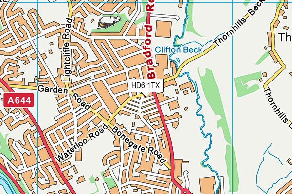 HD6 1TX map - OS VectorMap District (Ordnance Survey) HD6 1TX map - OS VectorMap District (Ordnance Survey)